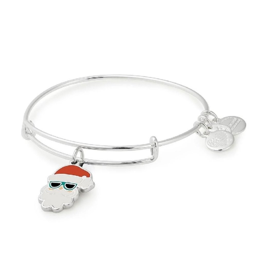 ALEX AND ANI Color Infusion Sunglasses Santa Charm Bangle Shiny Silver